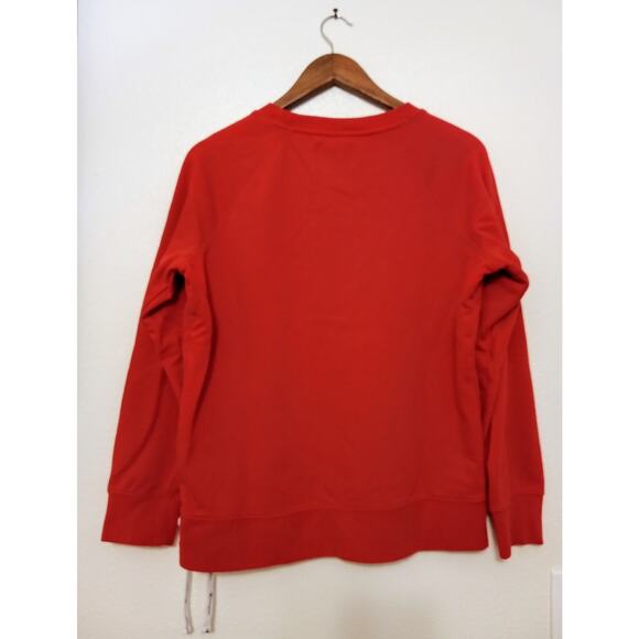 Vintage RARE Champion Women's Red Crewneck Sweatshirt w/ White Side Tie SZ L - Picture 3 of 8
